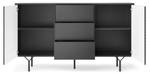 Sideboard RAVEN SB144 2D3D Schwarz - Holzwerkstoff - Kunststoff - 144 x 83 x 38 cm