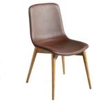 Chaise en simili cuir et bois noyer Marron - Cuir synthétique - Textile - 63 x 87 x 51 cm