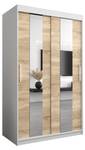 Armoire à portes coulissantes Pole Imitation chêne de Sonoma - Blanc - Largeur : 120 cm - 2 porte