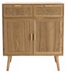 Buffet en pin couleur naturelle 2 tiroir Beige - En partie en bois massif - 38 x 85 x 75 cm