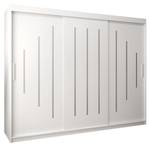 Armoire à portes coulissantes york Blanc - Largeur : 250 cm - 3 portes