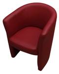 Sessel mit Kunstlederbezug Rot - Echtleder - 60 x 78 x 65 cm