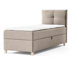 Einzelbett Boxspringbett Anter Mini Beige - Breite: 70 cm - Bettkasten rechts