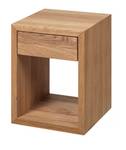 Schwebender Nachttisch HUGO, Eiche Beige - Massivholz - Holzart/Dekor - 30 x 39 x 30 cm