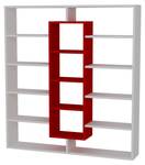 Bücherregal Ample Weiß Rot Rot - Weiß - Holzwerkstoff - 125 x 135 x 22 cm