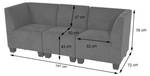 Modular 3-Sitzer Sofa Couch Lyo Grau