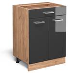 Meuble cuisine R-Line 37117 Anthracite brillant - Imitation chêne truffier de sonoma - Largeur : 60 cm