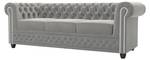 Sofa Karl 3-Sitzer Chesterfield Grau