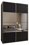 Armoire Lux 4 Noir - Doré - Largeur : 180 cm