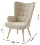 Fauteuil SAM Beige - Textile - 75 x 95 x 67 cm