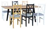 Esszimmer Set NILO 12 7-teilig Schwarz - Grau - Holzwerkstoff - 140 x 94 x 80 cm