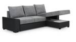 Ecksofa LUSS Schwarz - Silber / Grau - Silbergrau - Ecke davorstehend links