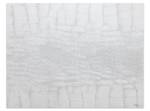 Tableau peint à la main White Snake Blanc - Bois massif - Textile - 100 x 75 x 4 cm
