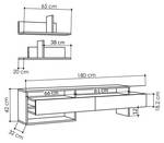 Meuble TV Gara Gris - Bois manufacturé - 32 x 42 x 180 cm