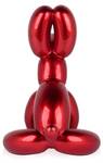 Harz-Skulptur Sitzende  Ballonhund Rot - 18 x 28 x 30 cm