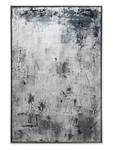 Tableau peint à la main Stonewashed Noir - Gris - Bois massif - Textile - 83 x 123 x 6 cm