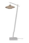 Bogenlampe ZANZIBAR Holz - Weiß - Durchmesser Lampenschirm: 40 cm