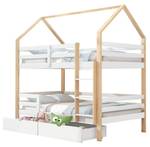 Etagenbett HomeyZoom Ⅰ Beige - Weiß - Holzwerkstoff - Massivholz - Holzart/Dekor - 97 x 206 x 206 cm