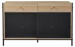 Meuble TV Tysnes Noir - Marron - Bois manufacturé - Métal - 40 x 75 x 120 cm