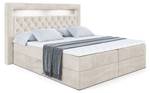 Boxspringbett - NOEL GOLD - LED Ecru - Breite: 200 cm - H3