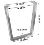 Tischgestell 2er-Set V-GESTELL Silber