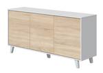 Buffet Zaiken Plus Blanc - Bois manufacturé - Matière plastique - 41 x 75 x 154 cm