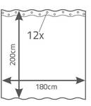 Rideau de douche 421539 Vert - Textile - 180 x 200 x 180 cm