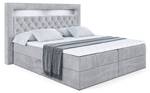 Boxspringbett - NOEL GOLD - LED Hellgrau - Breite: 140 cm - H3