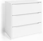 Commode Ruben 80cm blanc & 3 tiroirs Blanc - Bois manufacturé - 80 x 77 x 48 cm