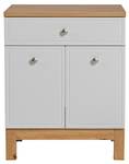 Armoire sous lavabos SAMOA CUW90 2D1D Blanc - Bois manufacturé - Matière plastique - 90 x 75 x 50 cm