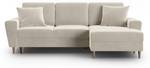 Schlaf-Ecksofa + Box MOGHAN 4 Sitzplätze Beige