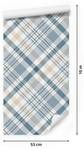 Tapete Schottisch Muster Geometrie Beige - Blau - Grau - Weiß - Papier - Textil - 53 x 1000 x 1000 cm