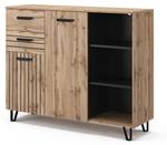 Sideboard Amber Braun - Grau - Holzwerkstoff - 120 x 100 x 38 cm