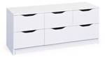 Kommode mit sechs Schubladen Weiß - Holzwerkstoff - 120 x 40 x 50 cm