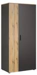 Kleiderschrank Esteban Grau - Holz teilmassiv - 90 x 195 x 55 cm