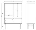 Buffet haut STOON Blanc - Bois manufacturé - 86 x 124 x 38 cm