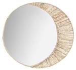 Wandspiegel rund MOON Beige - Glas - Naturfaser - 3 x 49 x 52 cm