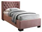 Set Bett + Matratze MASSIMO Pink - Textil - 114 x 111 x 216 cm