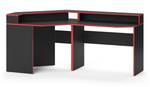 Bureau ordinateur Kron noir/rouge Set 3 Profondeur : 90 cm