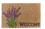 Kokos Fußmatte Welcome & Lavendel Braun - Grün - Violett - Naturfaser - Kunststoff - 60 x 2 x 40 cm