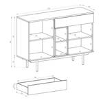 Commode INOX IK125 Gris - Bois manufacturé - Matière plastique - 125 x 89 x 40 cm