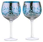 Filigree Gin Gläser Blau 2er Set Blau - Glas - 12 x 22 x 12 cm