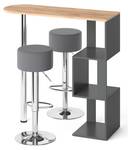 Bartisch Vincent 2er Set Braun - Grau - Holzwerkstoff - 113 x 111 x 39 cm