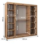 SCHWEBETÜRENSCHRANK TOKYO 2 Eiche Dekor - Weiß - Breite: 200 cm