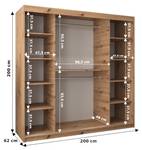 SCHWEBETÜRENSCHRANK TOKYO Schwarz - Breite: 200 cm