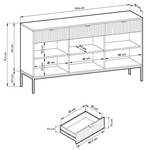 Sideboard AVON SB154 3D3D Hochglanz Grün - Grün