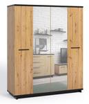 Kleiderschrank INELO Schwarz - Braun - Holzwerkstoff - 180 x 215 x 60 cm