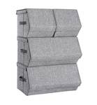 4er-Set Aufbewahrungsbox Grau - Textil - 35 x 25 x 50 cm