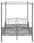 Lit Double Finström à Baldaquin en Métal Noir - Largeur : 148 cm