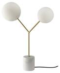 Lampe de table en marbre et acier doré Doré - Blanc - Métal - 53 x 63 x 20 cm